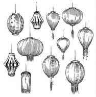 Set of Chinese lanterns
