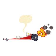 cartoon drag racer with speech bubble N11
