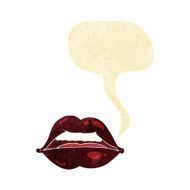 cartoon sexy halloween lips symbol with speech bubble N9