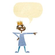 cartoon pointing prince with speech bubble N11