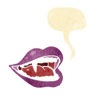cartoon vampire mouth with speech bubble N32