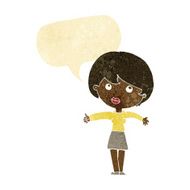 cartoon woman giving thumbs up with speech bubble N12