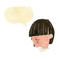 cartoon fashion haircut with speech bubble N10
