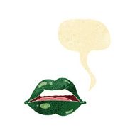 cartoon sexy halloween lips symbol with speech bubble N10