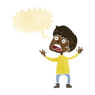 cartoon stressed boy with speech bubble N14