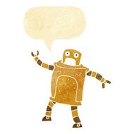 cartoon robot with speech bubble N242