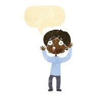 cartoon frightened man with speech bubble N101