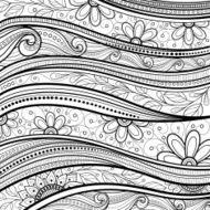 Vector Monochrome Floral Background N30