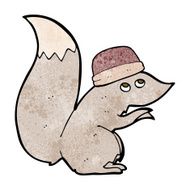cartoon squirrel wearing hat N3