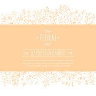 Orange banner with flower patterns and ornaments