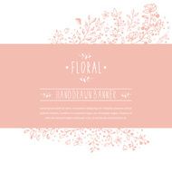 Pink banner with flower patterns and ornaments
