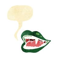 cartoon vampire mouth with speech bubble N33