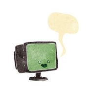 cartoon computer screen with speech bubble N14