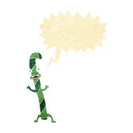 cartoon dancing christmas candy cane with speech bubble N24