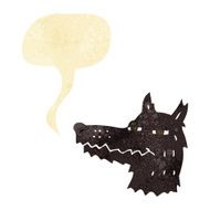 cartoon smug wolf face with speech bubble N7