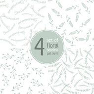 Set of 4 floral seamless patterns on white background N2