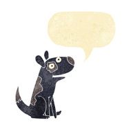 cartoon happy dog with speech bubble N99