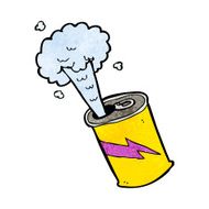 cartoon fizzing soda can N55