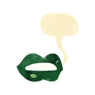 cartoon halloween lips with speech bubble N7
