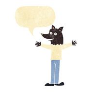 cartoon werewolf with speech bubble N36