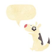 cartoon happy dog with speech bubble N100