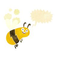 funny cartoon bee with speech bubble N23