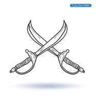 Pirates sign blade vector illustration N6
