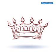 crown hand drawn vector N26