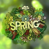 Spring hand lettering and doodles elements N7