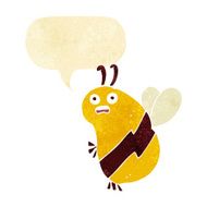 funny cartoon bee with speech bubble N24
