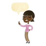 cartoon woman ignoring with speech bubble N25