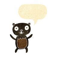 cartoon black bear cub with speech bubble N60