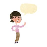 cartoon woman ignoring with speech bubble N26