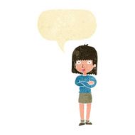 cartoon impatient woman with speech bubble N12