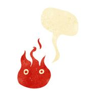 cartoon flame symbol with speech bubble N4