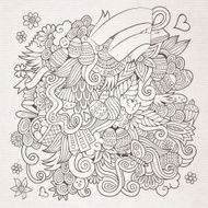 Doodles abstract decorative Easter background N2