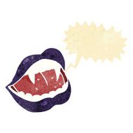 cartoon vampire lips with speech bubble N20