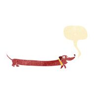 cartoon dachshund with speech bubble N22