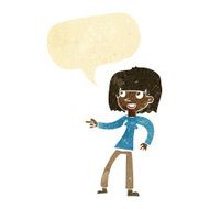 cartoon girl pointing with speech bubble N31