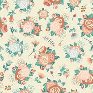 Seamless pattern with a bouquet of roses N3