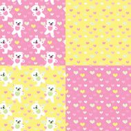 Baby bears seamless pastel patterns set N3