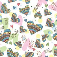 Seamless pattern of drawing doodle hearts N2