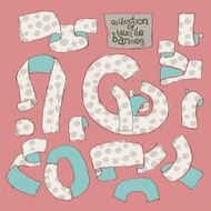 Textile Ribbons Set in Sketch Style