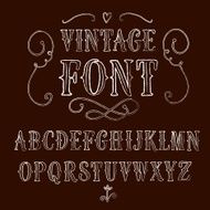 Vintage hand written vector font N3