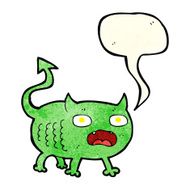 cartoon little imp with speech bubble N18