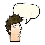 cartoon surprised face with speech bubble N20
