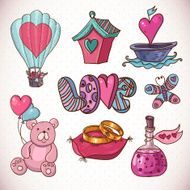 Doodle cartoon love collection