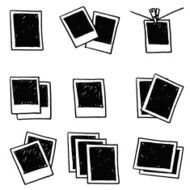 doodle blank polaroid vector illustration