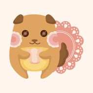 animal dog having afternoon tea theme elements N12