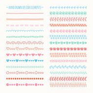 Hand drawn vector line border set and scribble design element N5